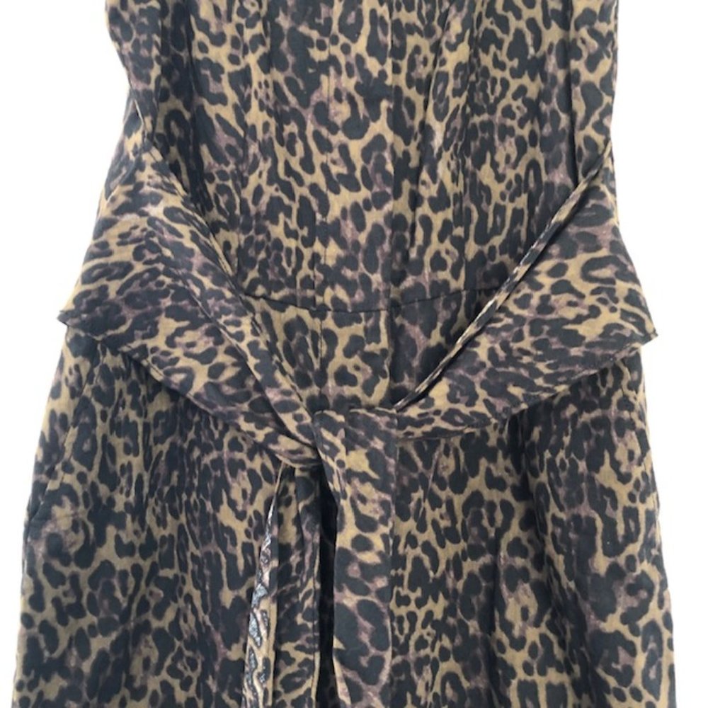 Banana Republic Womens Linen Blend Leopard Jumpsuit Size 0 - Picture 6 of 13